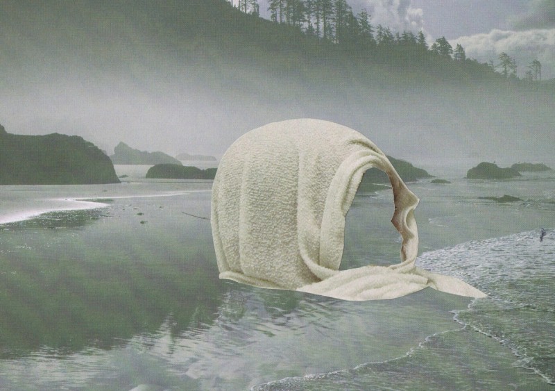 Towelhead in ocean collage by Anna Bu Kliewer