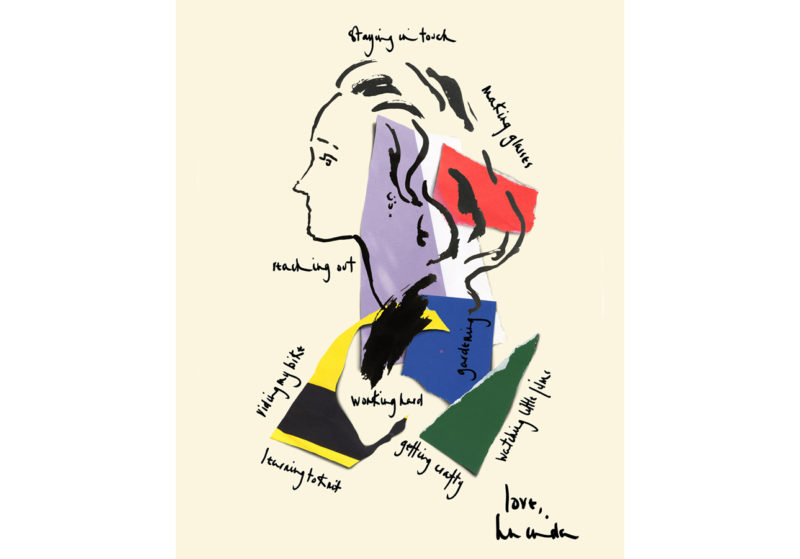 Illustrated portrait of editor and stylist Lucinda Chambers in Vogue US